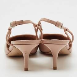 Pre Owned Louis Vuitton Pink Leather Urban Twist Slingback Pumps Size 39