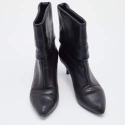 Louis Vuitton Black Leather Ankle Length Boots Size 39