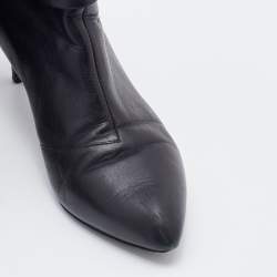 Louis Vuitton Black Leather Ankle Length Boots Size 39