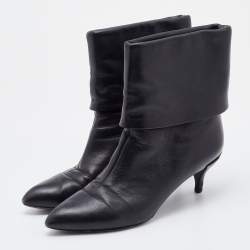 Louis Vuitton Black Leather Ankle Length Boots Size 39