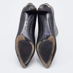 Louis Vuitton Black Leather Ankle Length Boots Size 39