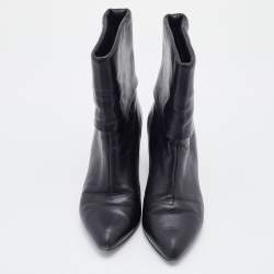 Louis Vuitton Black Leather Ankle Length Boots Size 39
