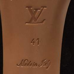 Pre Owned Louis Vuitton Black Suede Criss Cross Peep Toe Pumps Size 41