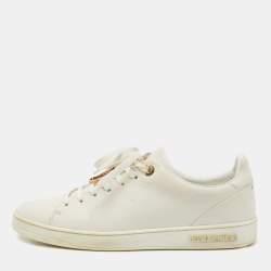 Louis Vuitton White Leather Frontrow Low Top Sneakers Size 37.5