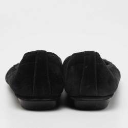 Pre Owned Louis Vuitton Black Suede Oxford Ballet Flats Size 38
