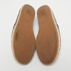 مملوكة مسبقًا Louis Vuitton Navy Blue Denim Espadrille Flats Size 37