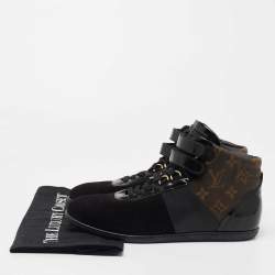 Louis Vuitton Monogram Canvas and Suede High Top Sneakers Size 37.5