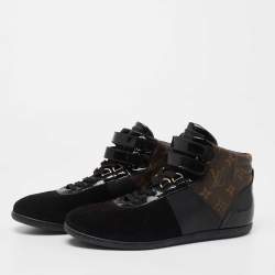 Louis Vuitton Monogram Canvas and Suede High Top Sneakers Size 37.5