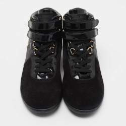 Louis Vuitton Monogram Canvas and Suede High Top Sneakers Size 37.5