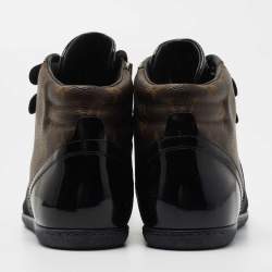 Louis Vuitton Monogram Canvas and Suede High Top Sneakers Size 37.5