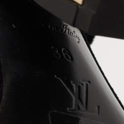Louis Vuitton Black Velvet Ankle Wrap Sandals Size 36