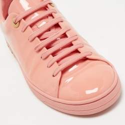 Louis Vuitton Pink Patent Leather Frontrow Sneakers Size 37