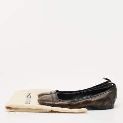 مملوكة مسبقًا Louis Vuitton Brown Monogram Round Toe Ballet Flats Size 37