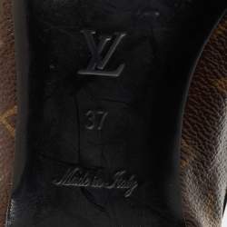 مملوكة مسبقًا Louis Vuitton Brown Monogram Round Toe Ballet Flats Size 37