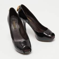 Pre Owned Louis Vuitton Burgundy Patent Leather Oh Really! Pumps Size 35