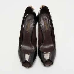 Pre Owned Louis Vuitton Burgundy Patent Leather Oh Really! Pumps Size 35