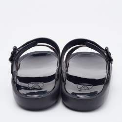 مملوكة مسبقًا Louis Vuitton Black/Brown Monogram Rubber Sunbath Flat Slides Size 40
