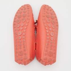 Pre Owned Louis Vuitton Orange Epi Leather Bow Slip On Loafers Size 37