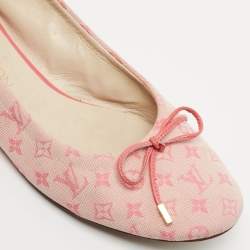 Louis Vuitton Pink Monogram Canvas Mini Lin Ballet Flats Size 36.5