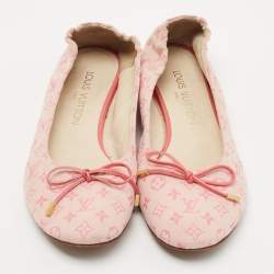 Louis Vuitton Pink Monogram Canvas Mini Lin Ballet Flats Size 36.5