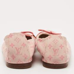 Louis Vuitton Pink Monogram Canvas Mini Lin Ballet Flats Size 36.5