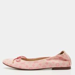 Louis Vuitton Pink Satin Balmoral Ballet Flats