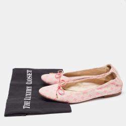 Louis Vuitton Pink Monogram Canvas Mini Lin Ballet Flats Size 36.5