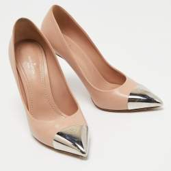 Pre Owned Louis Vuitton Pink Leather Urban Twist Pumps Size 36.5