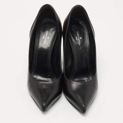 Pre Owned Louis Vuitton Black/Brown Leather and Monogram Canvas Matchmake Pumps Size 36