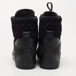 Louis Vuitton Black Leather and Nubuck Wedge Sneakers Size 35 