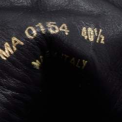 Pre Owned Louis Vuitton Black Suede Monogram Wedges Ankle Boots Size 40.5