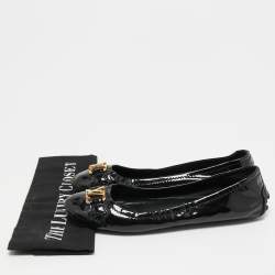 Pre Owned Louis Vuitton Black Patent Leather Oxford Ballet Flats Size 36.5