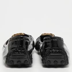 Pre Owned Louis Vuitton Black Patent Leather Oxford Ballet Flats Size 36.5