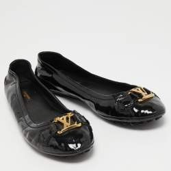 Pre Owned Louis Vuitton Black Patent Leather Oxford Ballet Flats Size 36.5