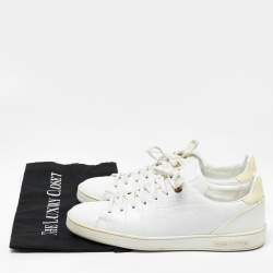 Louis Vuitton White Croc Embossed Leather Frontrow Sneakers Size 40 