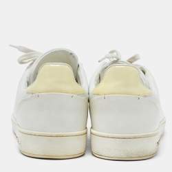 Louis Vuitton White Croc Embossed Leather Frontrow Sneakers Size 40 