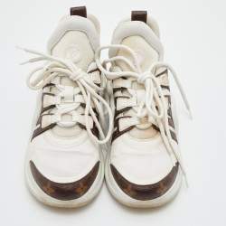 Louis Vuitton White Leather and Monogram Canvas Archlight Sneakers Size 36.5