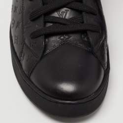 Louis Vuitton Black Monogram Embossed Leather Low Top Sneakers Size 39.5