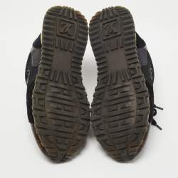 Louis Vuitton Black/Brown Mesh and Monogram Canvas Run Away Sneakers Size 36