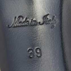 Pre Owned Louis Vuitton White/Black Leather Heartbreaker Pumps Size 39