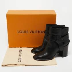 Louis Vuitton Black Leather Ankle Boots Size 39