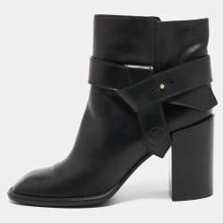 Louis Vuitton Black Leather Ankle Boots Size 39