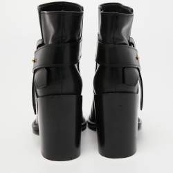 Louis Vuitton Black Leather Ankle Boots Size 39