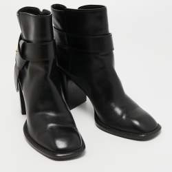 Louis Vuitton Black Leather Ankle Boots Size 39