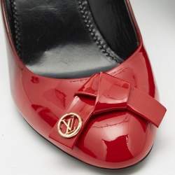 Pre Owned Louis Vuitton Ombre Black/Red Patent Leather Fiance Pumps Size 39