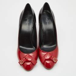 Pre Owned Louis Vuitton Ombre Black/Red Patent Leather Fiance Pumps Size 39