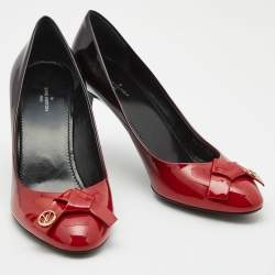 Pre Owned Louis Vuitton Ombre Black/Red Patent Leather Fiance Pumps Size 39