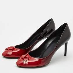 Pre Owned Louis Vuitton Ombre Black/Red Patent Leather Fiance Pumps Size 39
