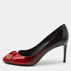 Pre Owned Louis Vuitton Ombre Black/Red Patent Leather Fiance Pumps Size 39