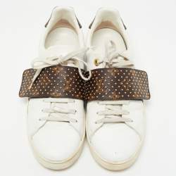 Louis Vuitton White Leather Frontrow  Sneakers Size 39.5